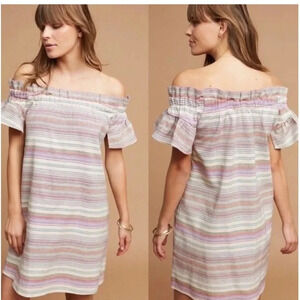 Anthropologie Corey Lynn Calter Off the Shoulder Striped Dress - Size L